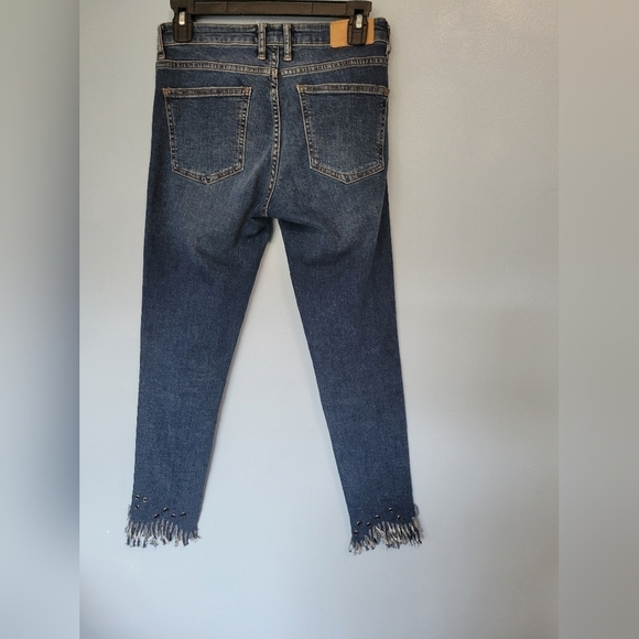 Zara Basic Z1975 Fringe Blue Jeans Size 4 - Picture 2 of 8